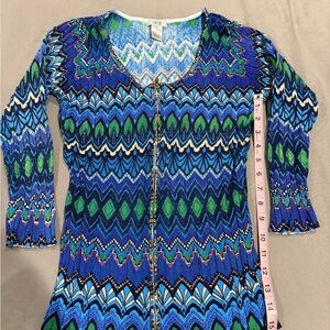Cache Multicolor Zigzag Long Sleeve Top women’s size sm